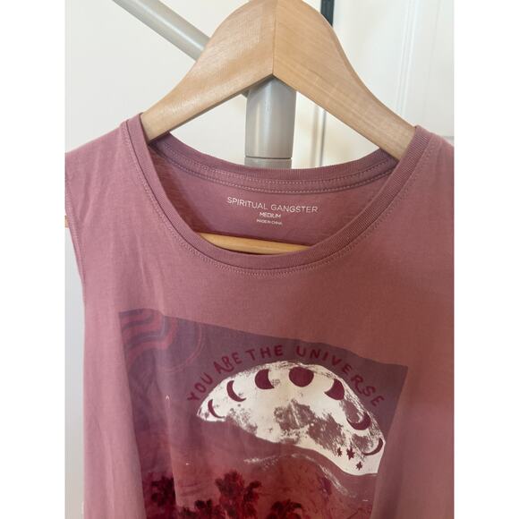 Spiritual Gangster You Are the Universe Muscle Tank Mauve Size Medium - Picture 2 of 6